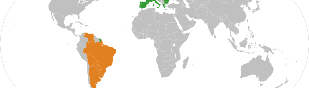 CC BY-SA 3.0  © Photo by Treehill (Map showing the location of the European Union and Mercosur-states.)