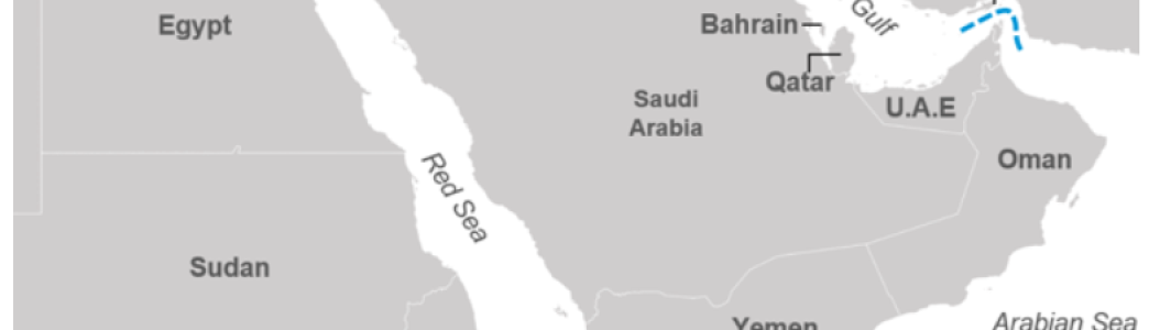 © PD United States Department of Energy / Photo by 
U.S. Energy Information Administration 
(The Bab el-Mandeb Strait is a sea route chokepoint between the Horn of Africa and the Middle East, connecting the Red Sea to the Gulf of Aden and Arabian Sea.)