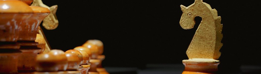 © Abhishek Tewari /Unsplash(Chess pieces arranged on a board. A vintage wooden chess figure, illustrating the CJEU, being used by the EP to delay the Mercosur Agreement, even to avoid it against political competitors.)